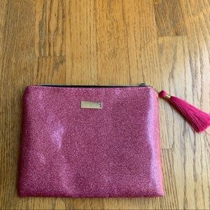 Simply southern pink sparkly glitter tassel cosmetic bag